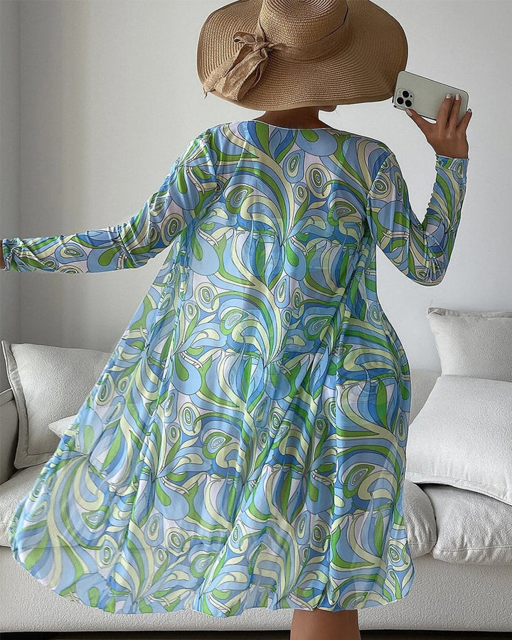 Victoria | Conjunto de bikini de tres piezas con estampado