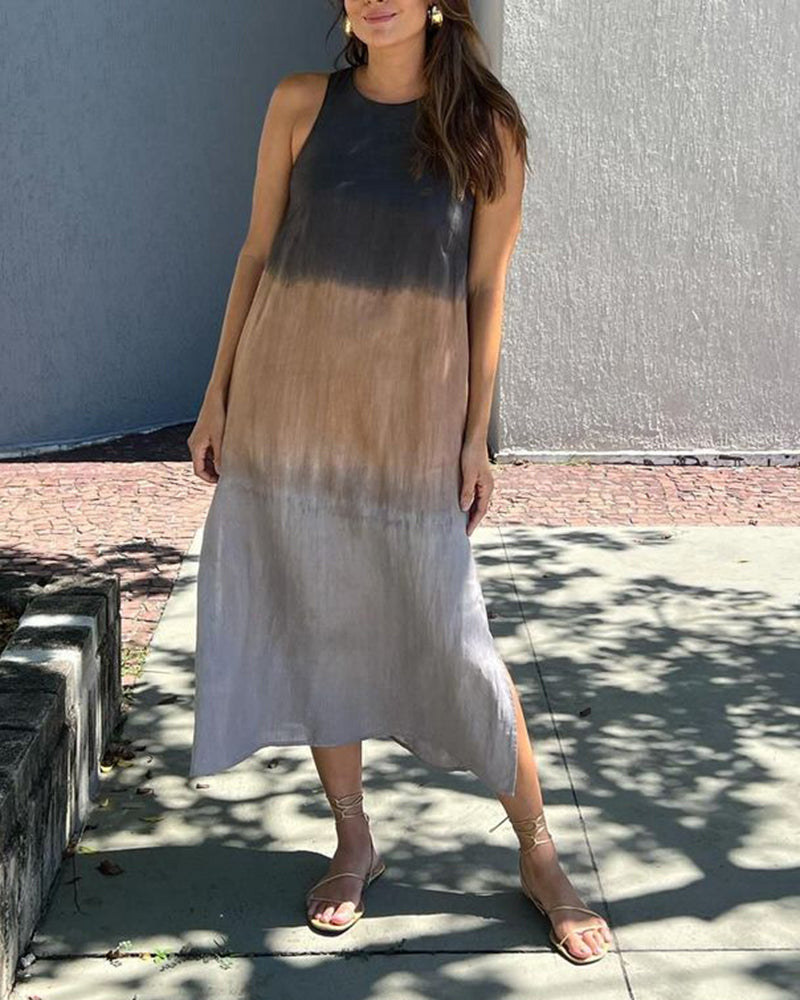 Anette | Vestido Degradado Sin Mangas y Cuello Redondo