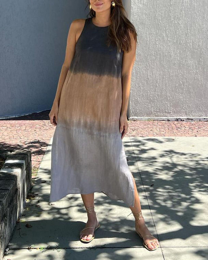 Anette | Vestido Degradado Sin Mangas y Cuello Redondo