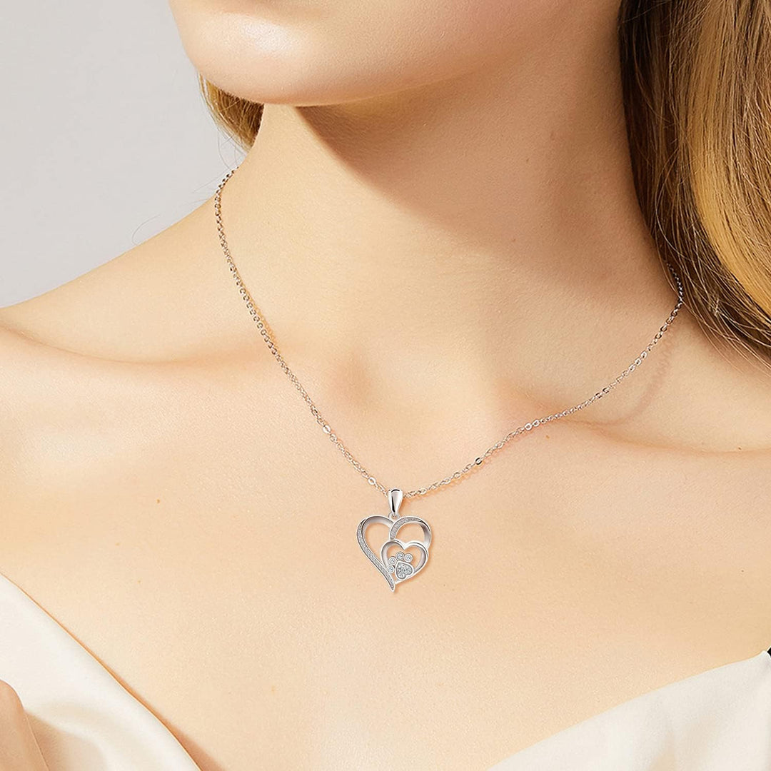 Inolt™ | Collar de Patita y Corazón en Plata