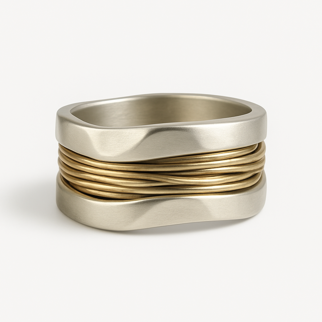 Sofia™ | Anillo de Alambre de Plata y Oro para Mujeres