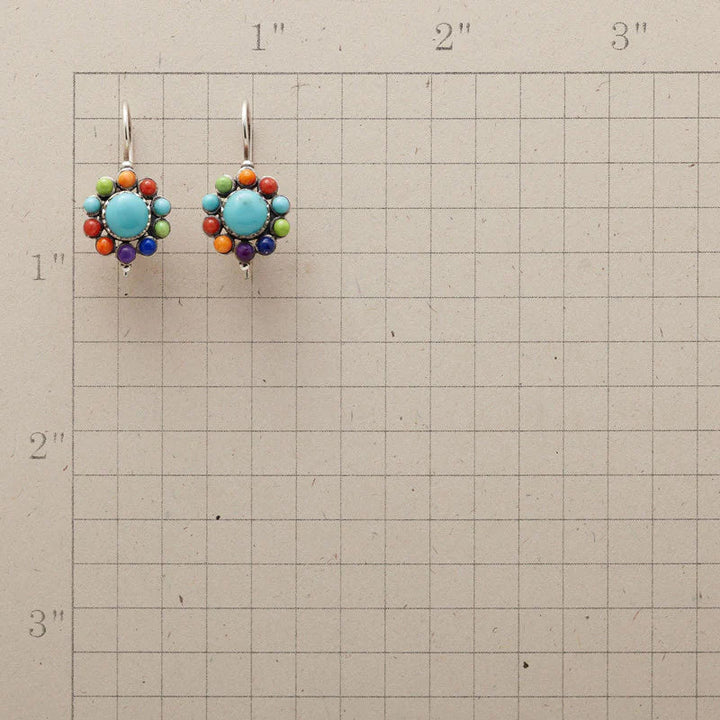 Tierra™ | Aretes de Aro Turquesa Multicolor