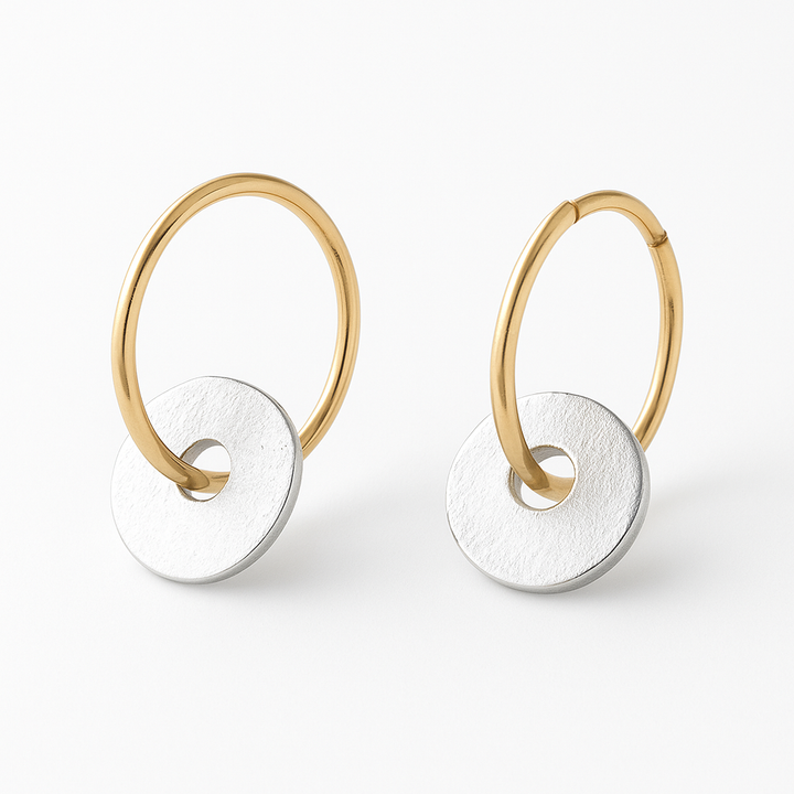 Gilded™ | Aros de Oro Bañado y Pendientes de Plata para Mujeres