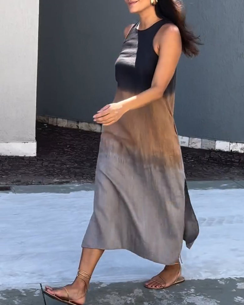 Anette | Vestido Degradado Sin Mangas y Cuello Redondo