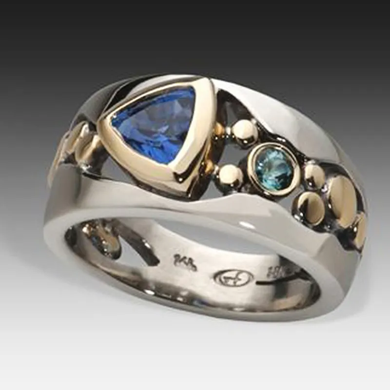 Elli™ - Anillo de Cristal Azul Vintage