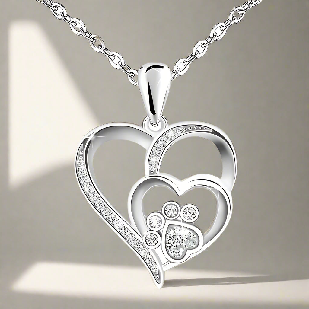 Inolt™ | Collar de Patita y Corazón en Plata
