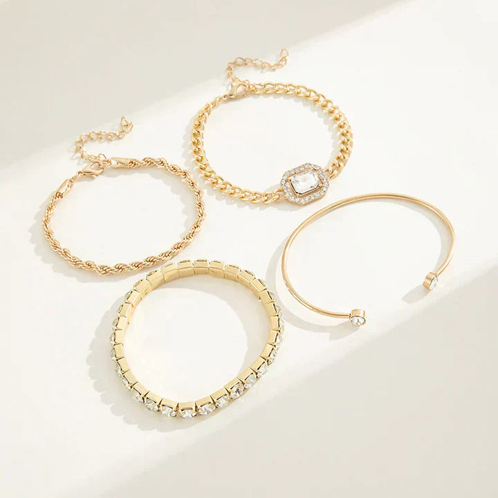 Domitia™ | Conjunto de Pulseras Calvina en Oro