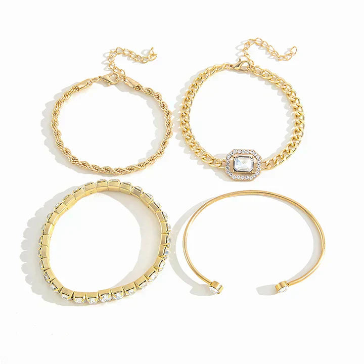 Domitia™ | Conjunto de Pulseras Calvina en Oro